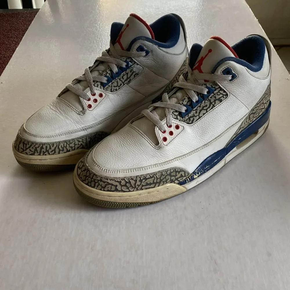 JORDAN 3 Retro OG Mid True Blue Men’s Shoes 2016 # 854263-106 Size 12